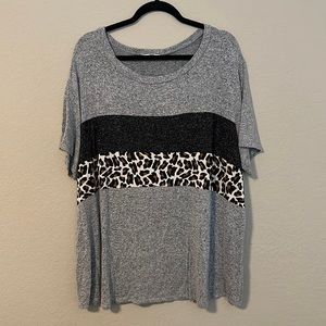 Entro Crew Neck Cheetah Print Top